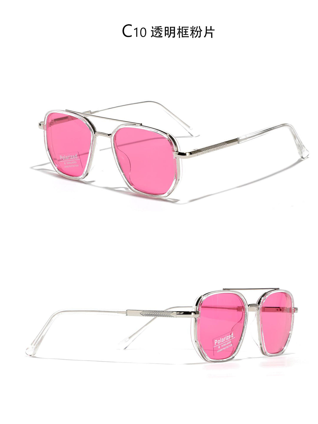 Women's Square Sunglasses with Polarized Lenses and Elegant Metal Frame Bowlift