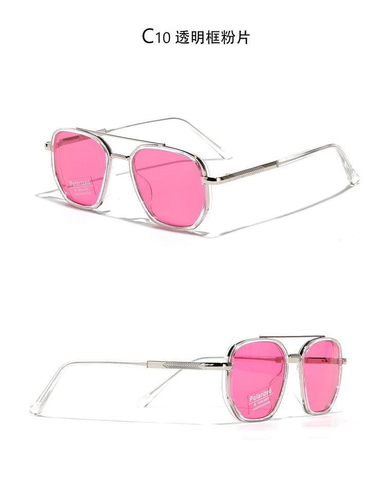 Women's Square Sunglasses with Polarized Lenses and Elegant Metal Frame Bowlift