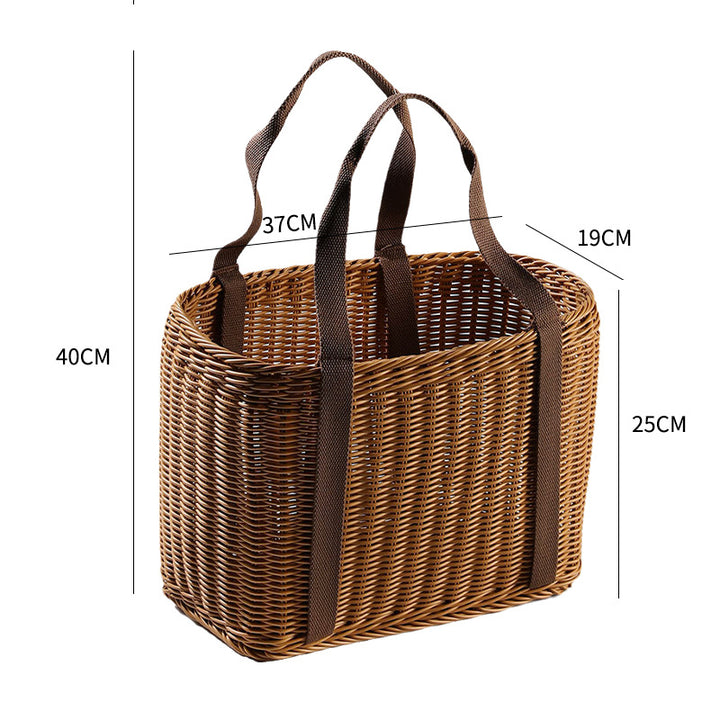 Unisex Handwoven Shopping Basket with Two Handles Bowlift