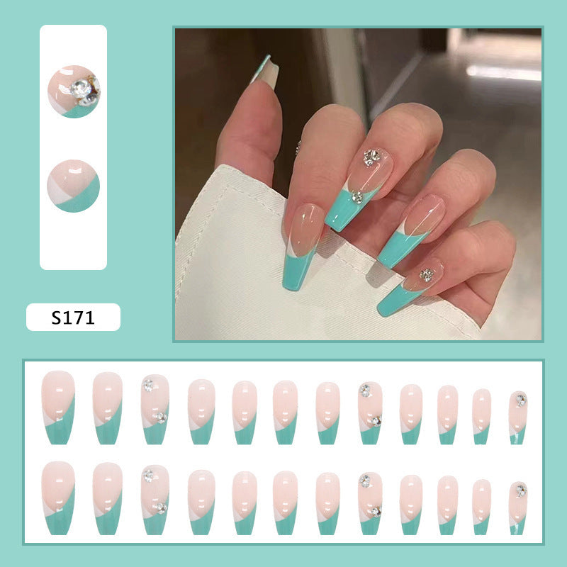 Artificial nail tips with glitter accents and elegant design Bowlift