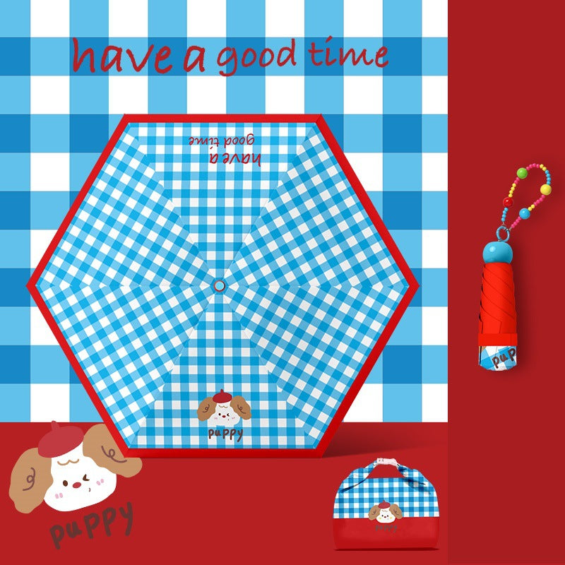 Women playful picnic folding umbrella Bowlift