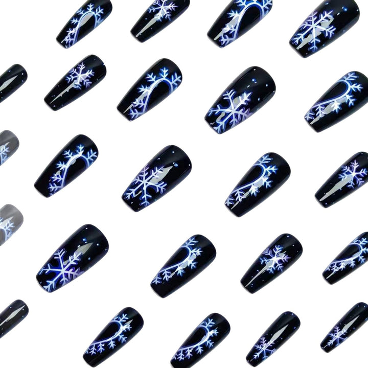 Artistic Snowflake-Pattern Nail Art Bowlift
