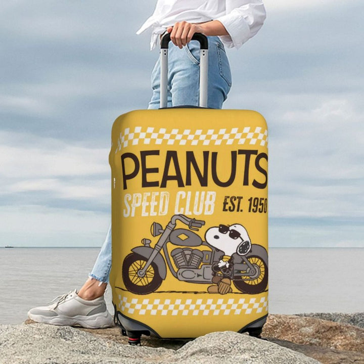 Unisex nano elastic suitcase cover with durable stretch material, zip opening and contrasting comic print Bowlift