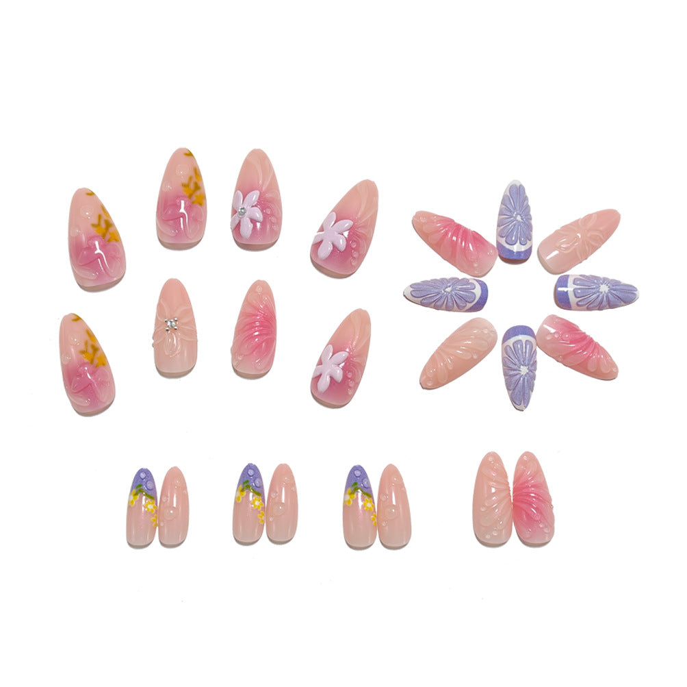 Nail art with artistic 3D flower designs Bowlift