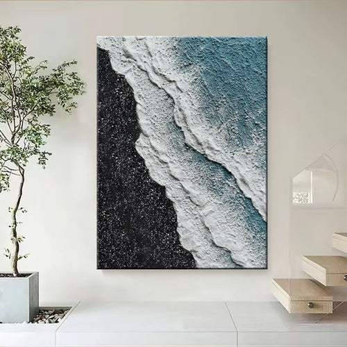 Textured Coastal Relief Canvas Artwork