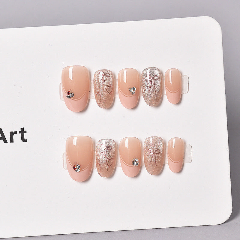 Elegant French Tip Press-On Nail Art Bowlift 1787316010