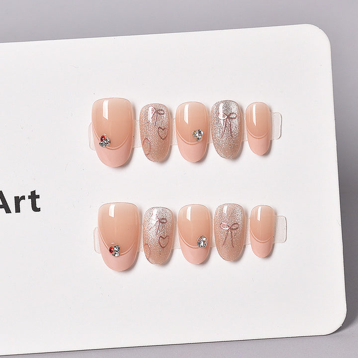 Elegant French Tip Press-On Nail Art Bowlift 1787316010