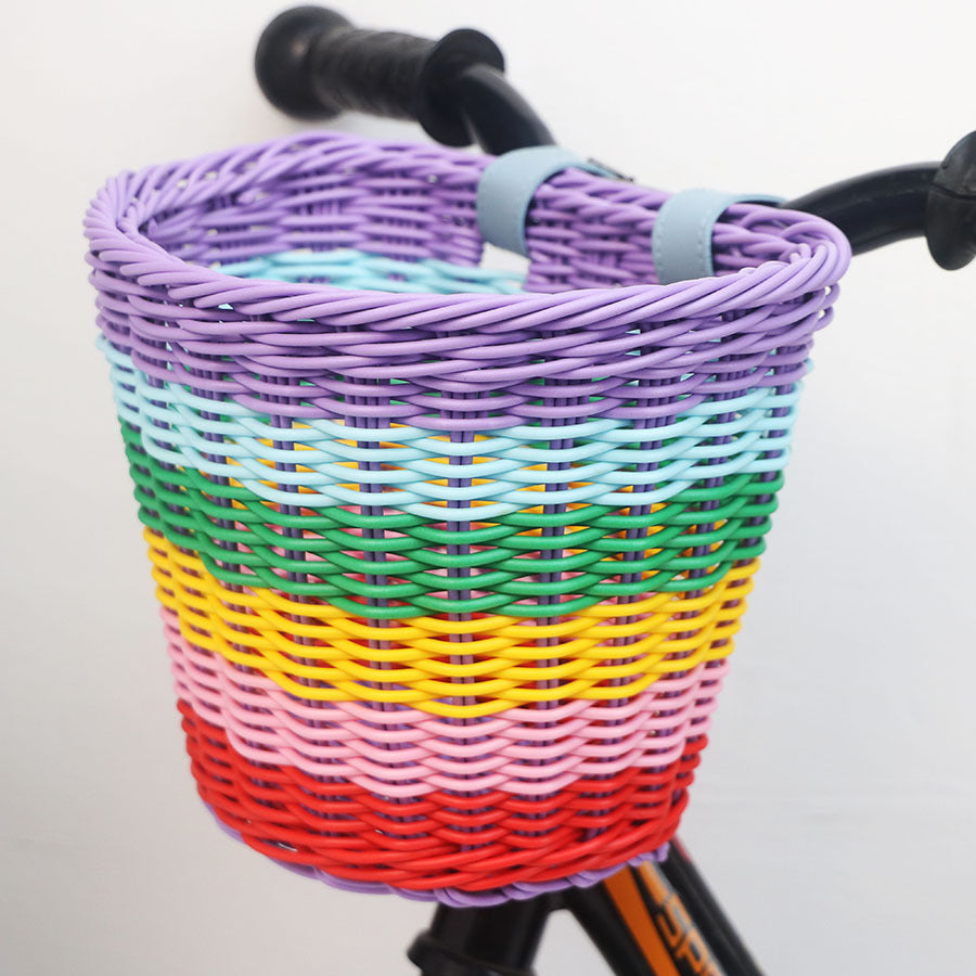 Decorative Woven Storage Basket with Leather Handles Bowlift