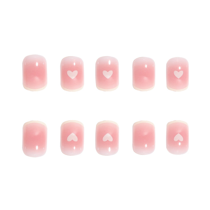 Heart-Accent Press-On Nails Bowlift