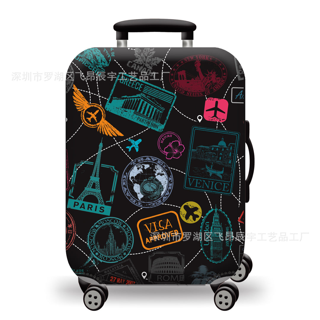 Hard Shell Luggage with Earth Design Bowlift