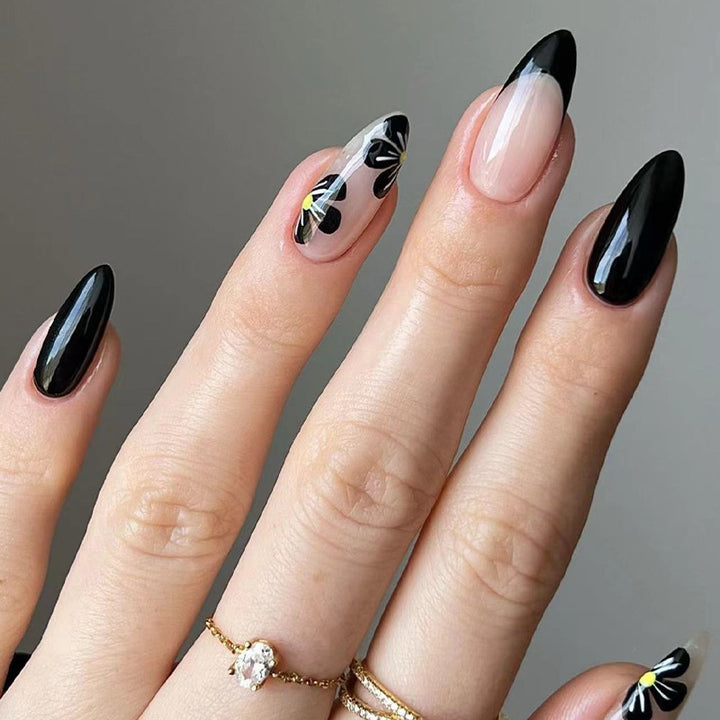 Elegant nail tips with floral accents Bowlift