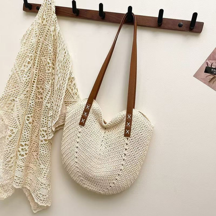 Handcrafted beach bag with elegant leather handles Bowlift