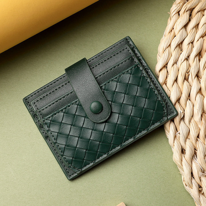 Braided Leather Card Holder Wallet Bowlift