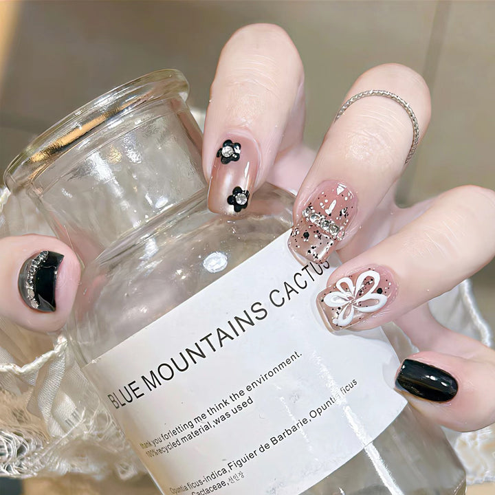 Themed Nail Art Press-On Nails with Cute Character and Bow Designs Bowlift