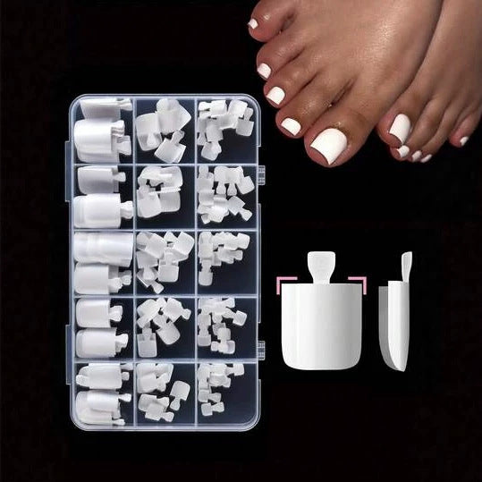 Premium Glossy Press-On Pedicure Set Bowlift
