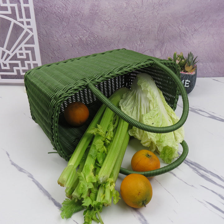 Elegant Woven Picnic Basket Bowlift