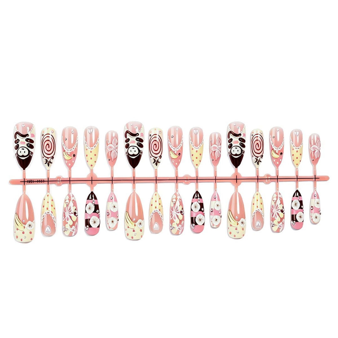 Artistic Chocolate-Inspired Press-On Nail Set Bowlift