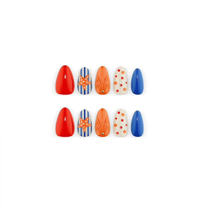 Artificial nails in playful summer design Bowlift