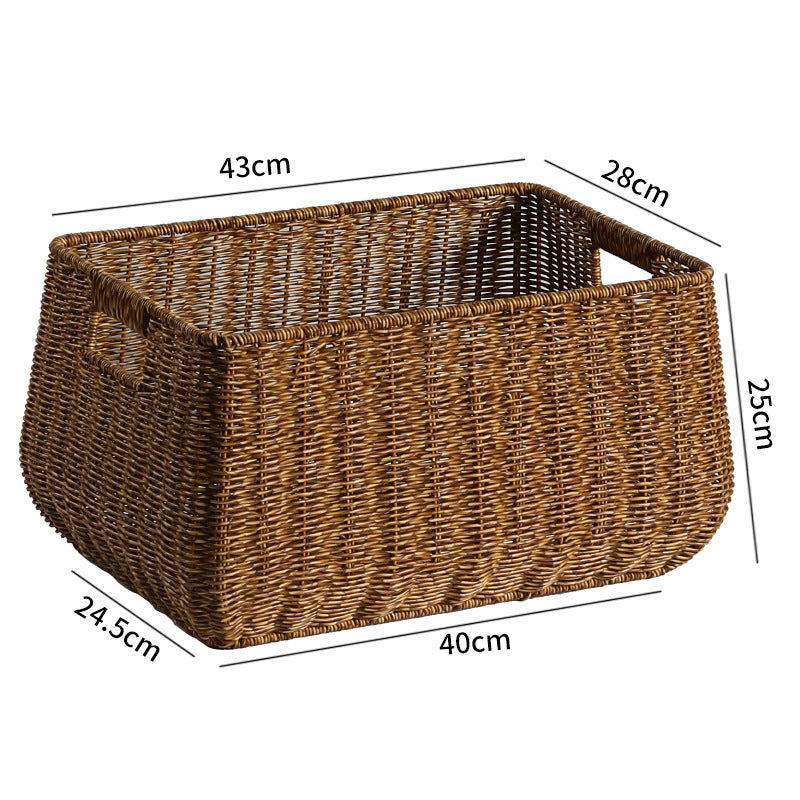 Large Handwoven Storage Basket with Ergonomic Handles Bowlift