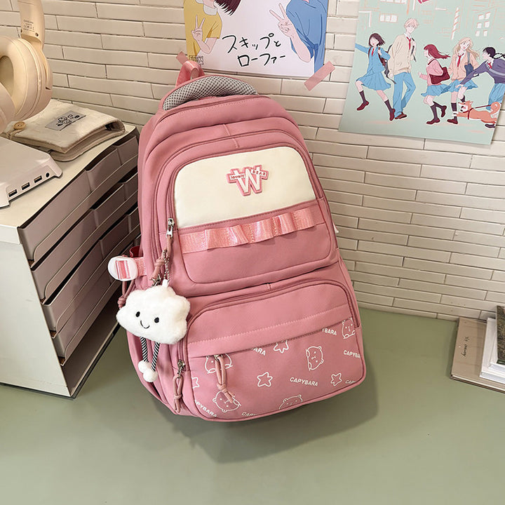 Charming Cartoon Patterned Backpack