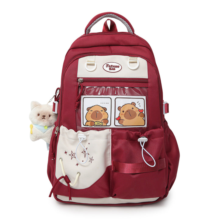 Cartoon Character Print School Backpack Bowlift