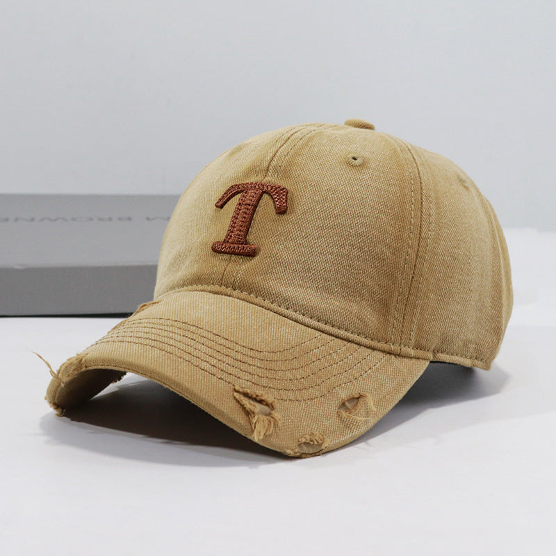 Men's Distressed Denim Cap Bowlift