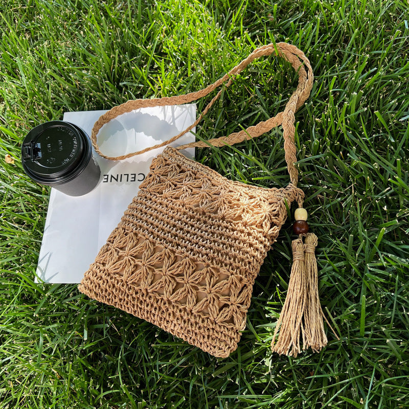 Hand-knotted macrame bag with special wave pattern Bowlift