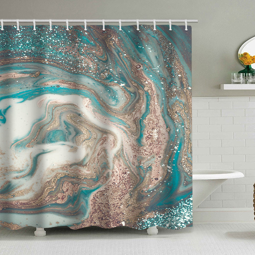 Artistic Marble Design Shower Curtain Bowlift