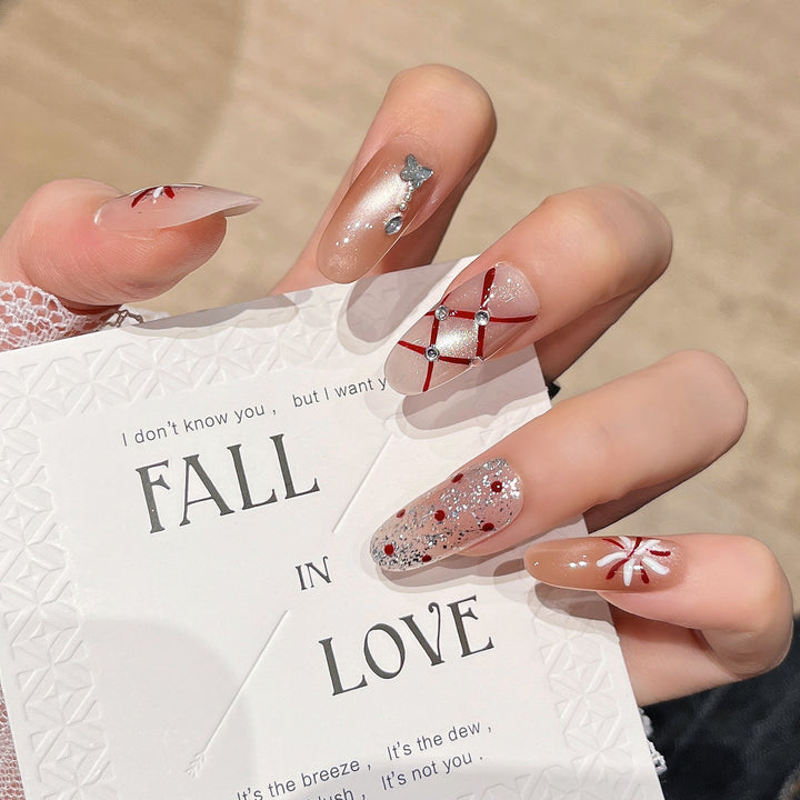 Artistic Press-On Nail Set Bowlift