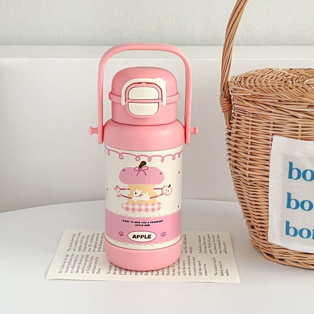 Women Insulated Drinking Bottle with Practical Carry Handle and Cute Design Bowlift