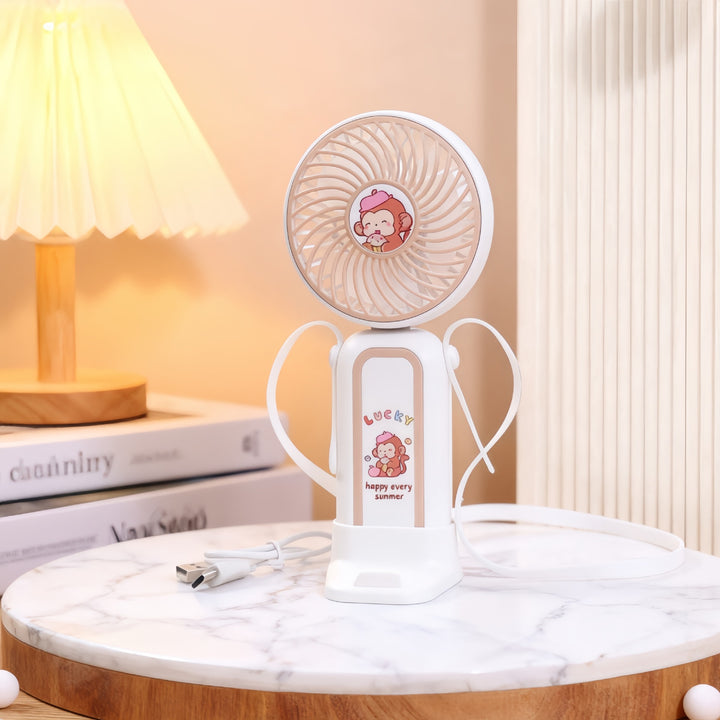 Ladies Portable Hand Fan with Cute Design Bowlift