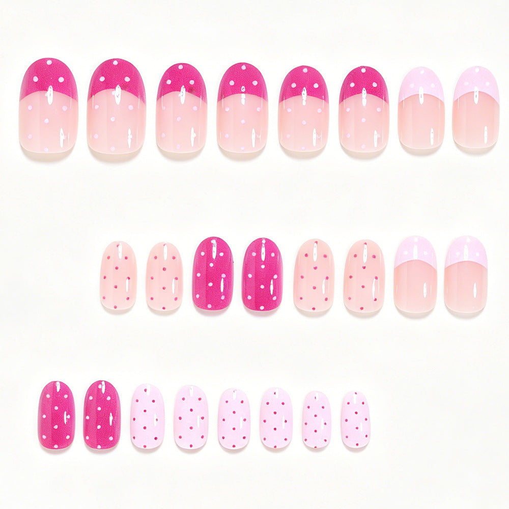 Artistic Polka Dot Press-On Nail Set Bowlift
