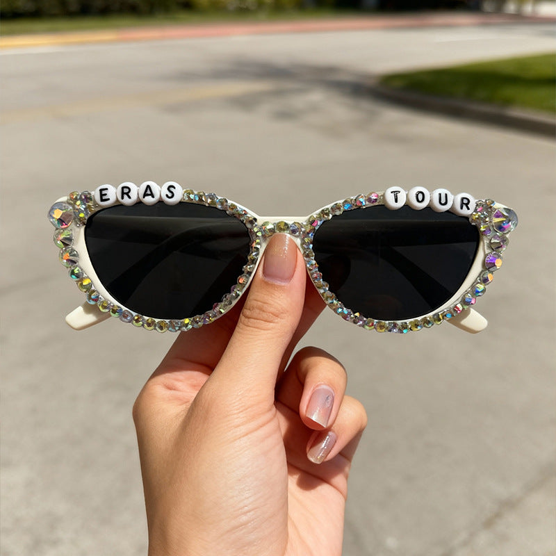 Rhinestone-Embellished Cat-Eye Sunglasses Bowlift