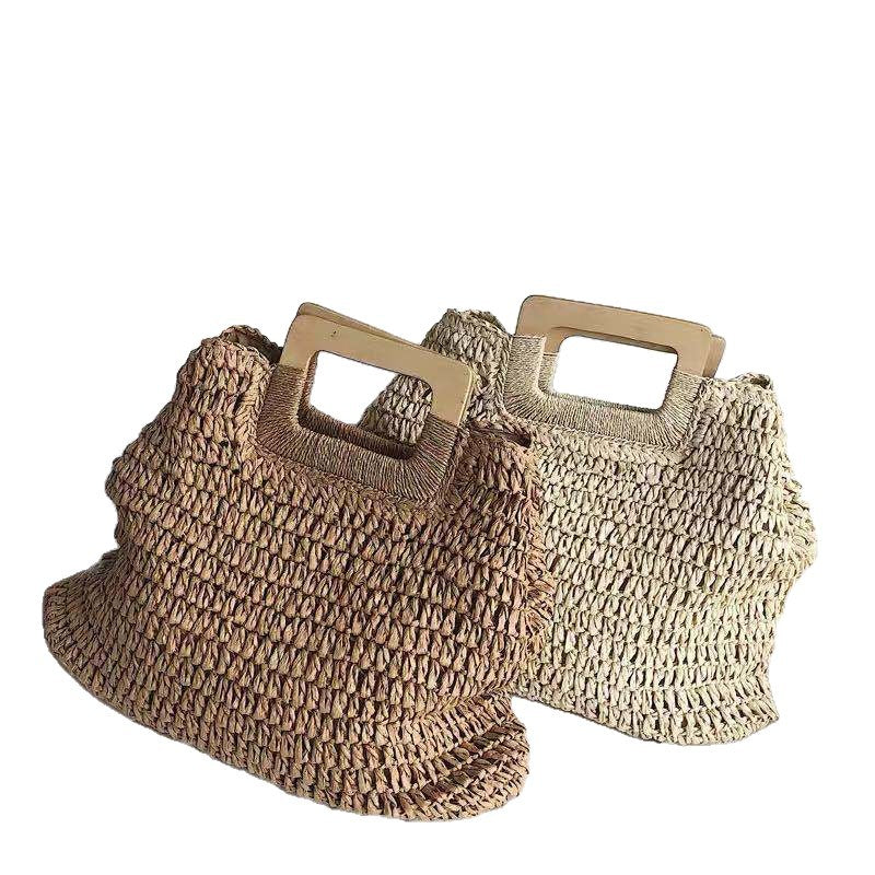Designer handbag with practical wooden handle Bowlift