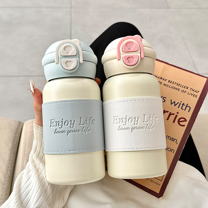 Women insulated stainless steel drinking bottle with practical spout and stylish design Bowlift