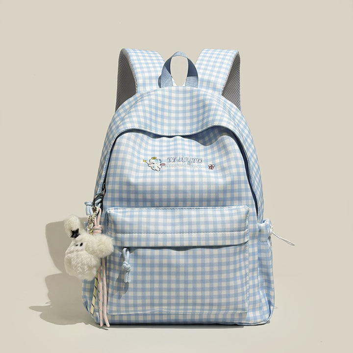 Cute Gingham Patterned Backpack Bowlift