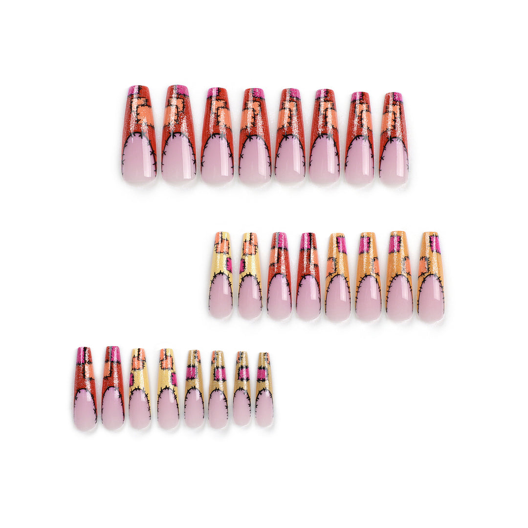 Artful Nail Extensions with Creative Decorative Stitches Bowlift