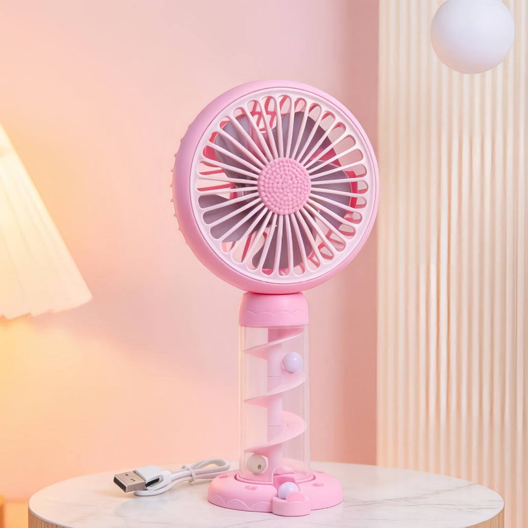 Women Portable Mini Fan with Spiral Structure and USB Connection Bowlift