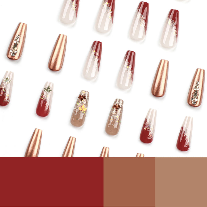 Artful Nail Extensions with Glitter and Flower Accents Bowlift
