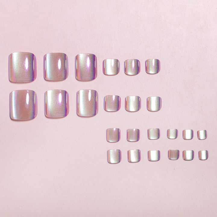 Iridescent Press-On Nail Art Set Bowlift