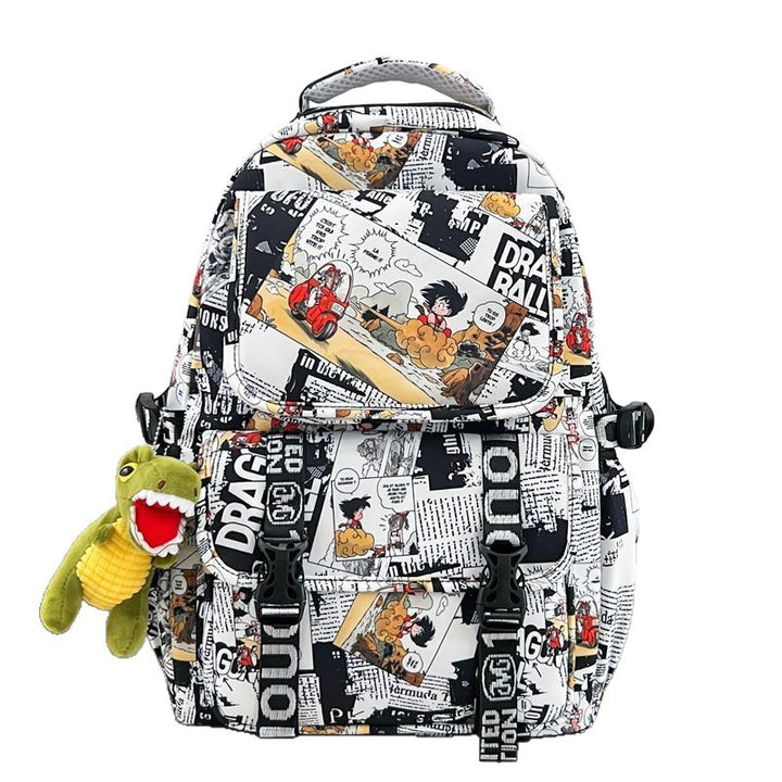 Backpack in Comic Design with Soft Plush Pendant Bowlift