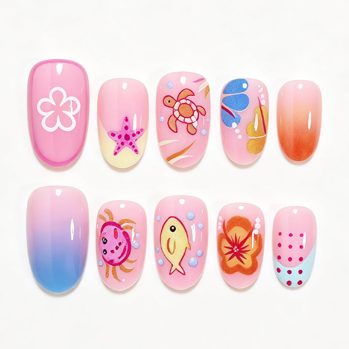 Whimsical Ocean Animal Nail Art Set Bowlift
