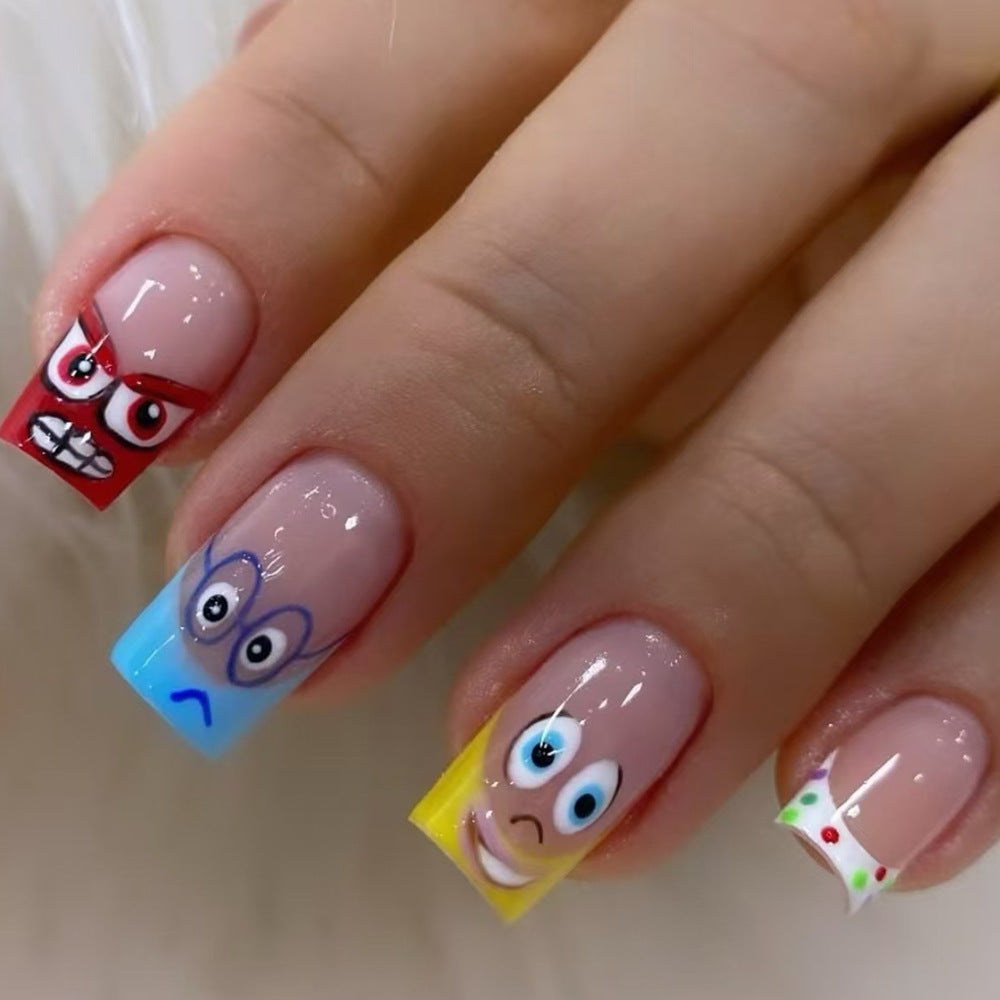 Creative Cartoon-Themed Press-On Nails Bowlift
