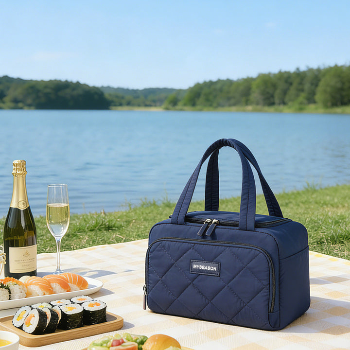 Insulated Quilted Lunch Cooler Bag Bowlift