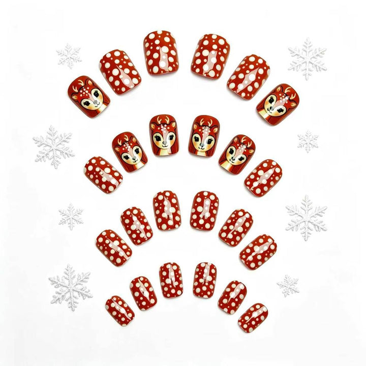 Artistic 3D Reindeer-Themed Nail Art Bowlift