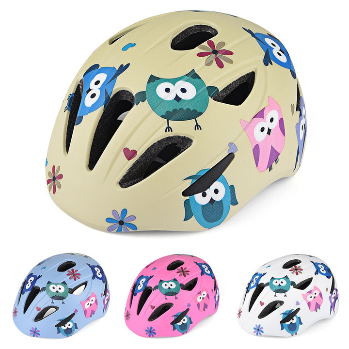 Children's Playful Owl Design Safety Helmet Bowlift
