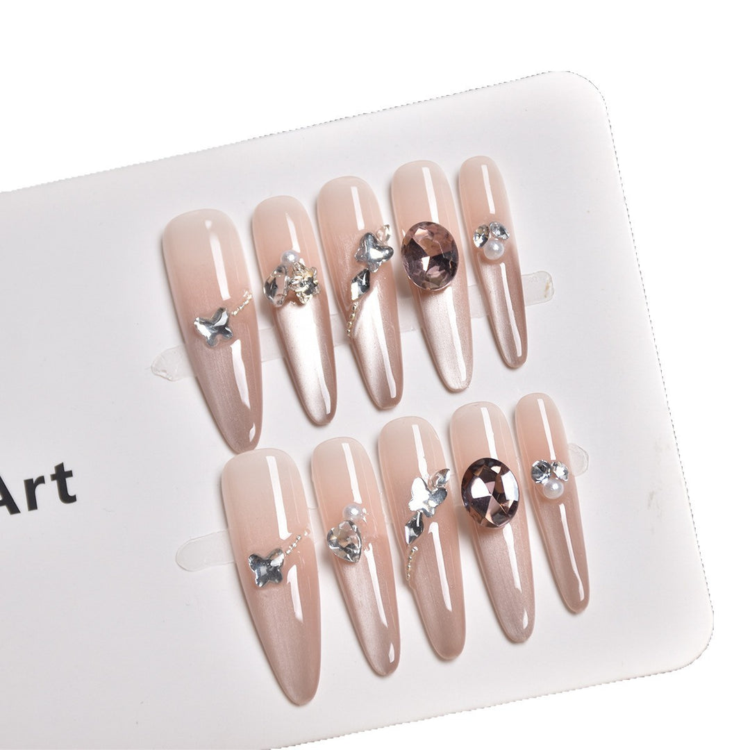 Crystal-Embellished Luxury Press-On Nails Bowlift