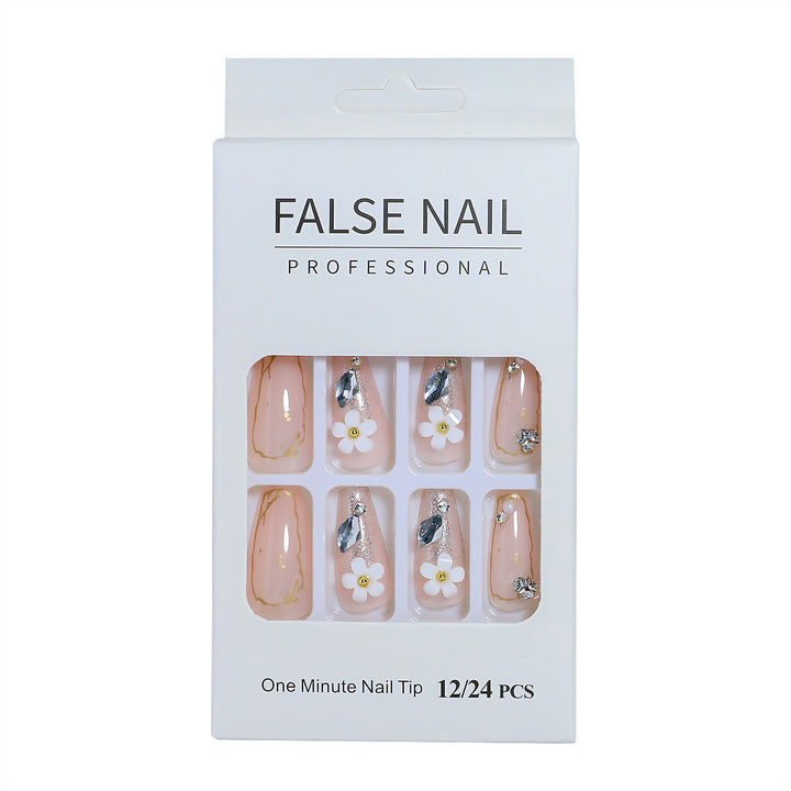 Decorative Press-On Nail Set with 3D Accents Bowlift