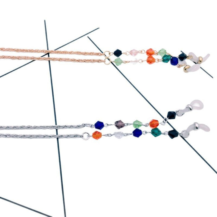 Filigree jewelry necklace with colorful crystals Bowlift