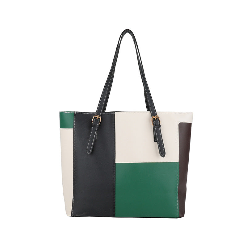 Stylish Color Block Tote Bag Bowlift